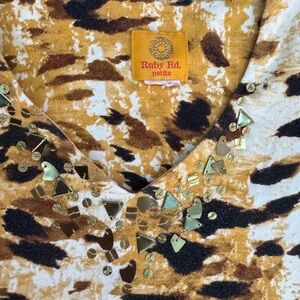 Ruby Rd. Women's Blouse - Brown and Gold